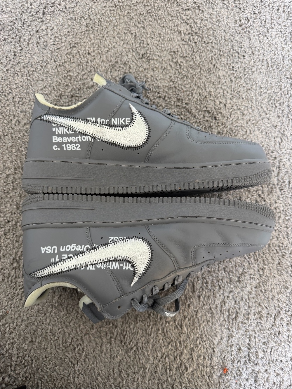 Nike Men's Gray Off-White x Air Force 1 Low Sneakers Make Offer!!! - Picture 3 of 10